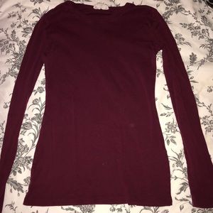Forever 21 Burgundy Plain Long Sleeve